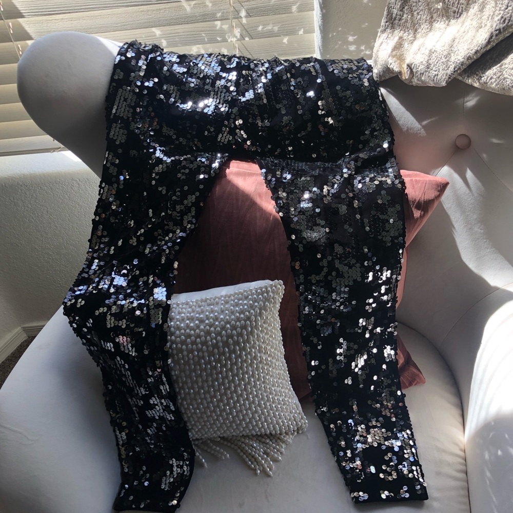 Express Black Sequin Pants